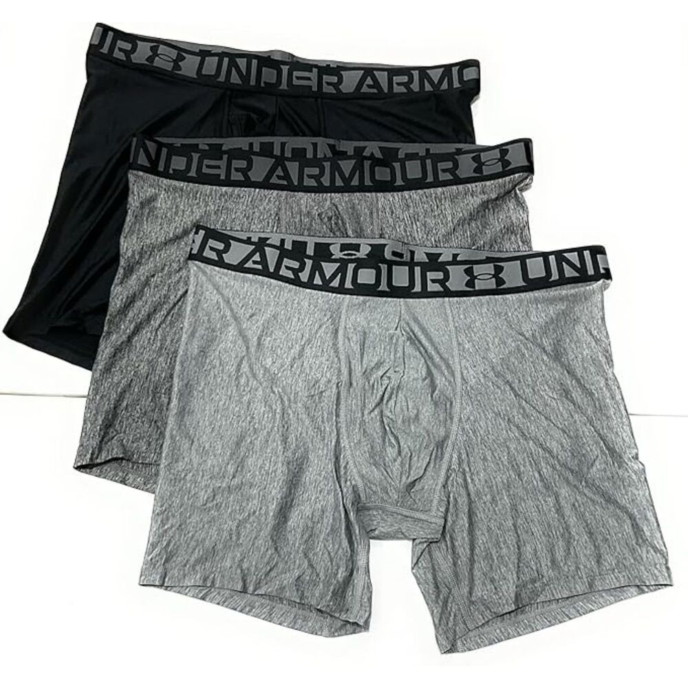 Under Armour Essential Tech Boxerjock 6-Inch Inseam, 3-Pack Sz S